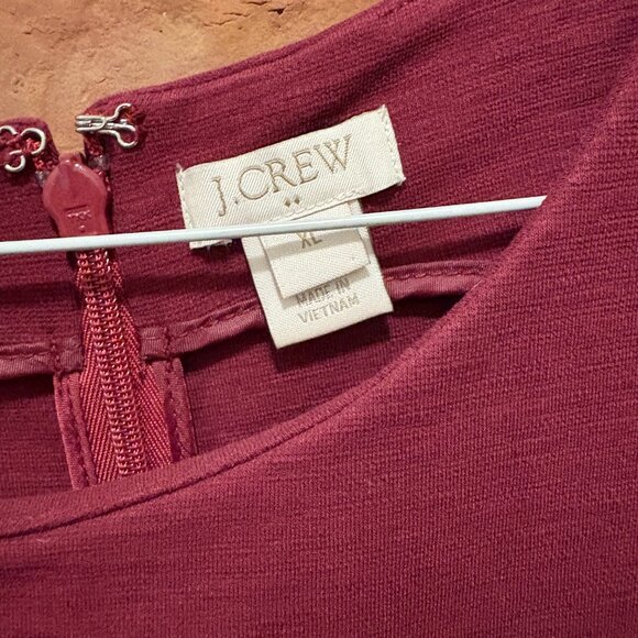 J. Crew Women's Daybreak Dress Size XL Maroon Pockets Sleeveless Pleated - Picture 3 of 3